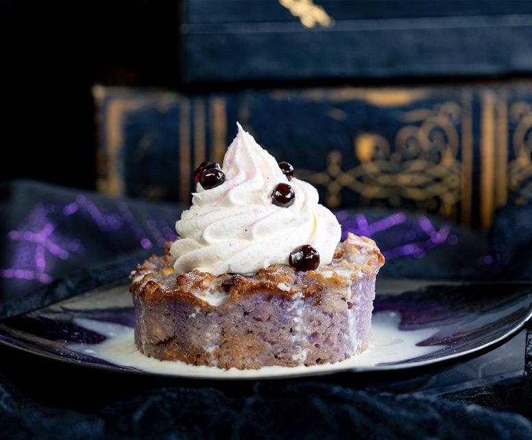 taro bread pudding Disneyland Halloween Foodie Guide