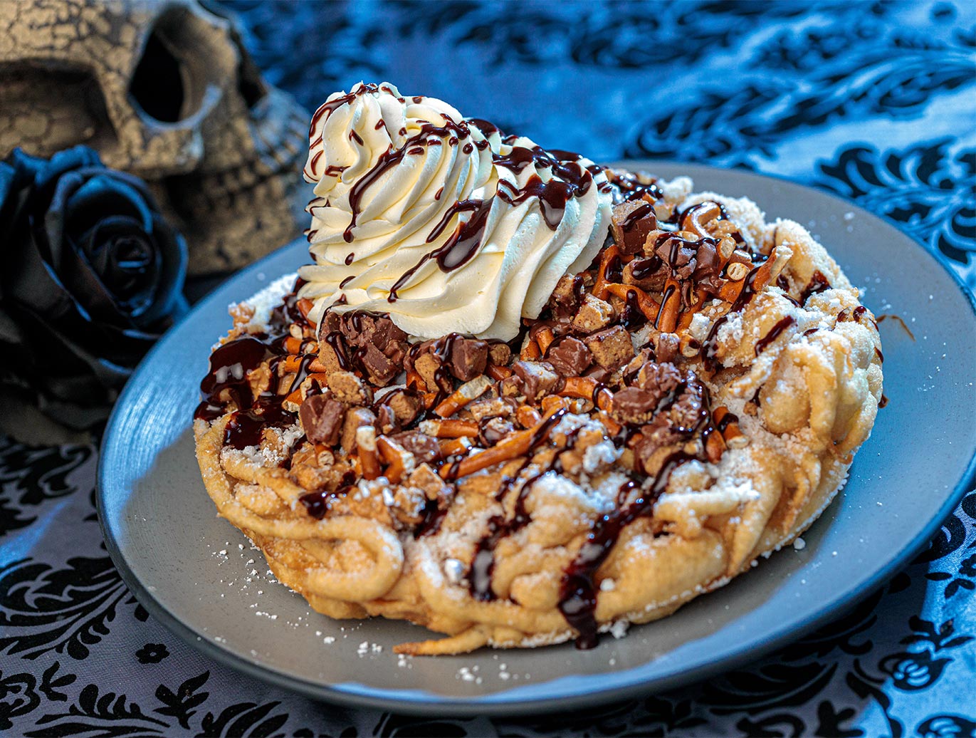 Log Ride Funnel Cake Knott's Scary Farm Foodie & Event Guide 2024