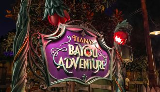 Tiana's Bayou Adventure Sign at Disneyland California