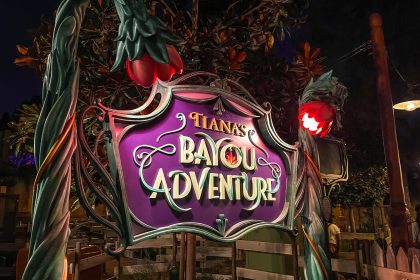 Tiana's Bayou Adventure Sign at Disneyland California