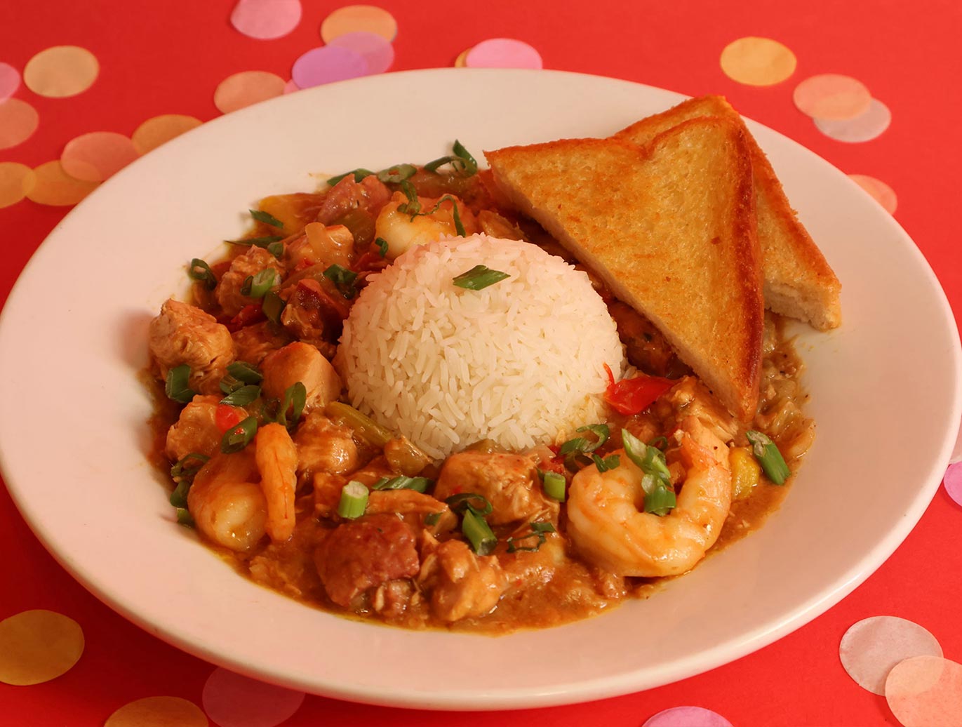 Wilderness Dogs Knotts Scary Farm Gumbo with Rice & Garlic Toast